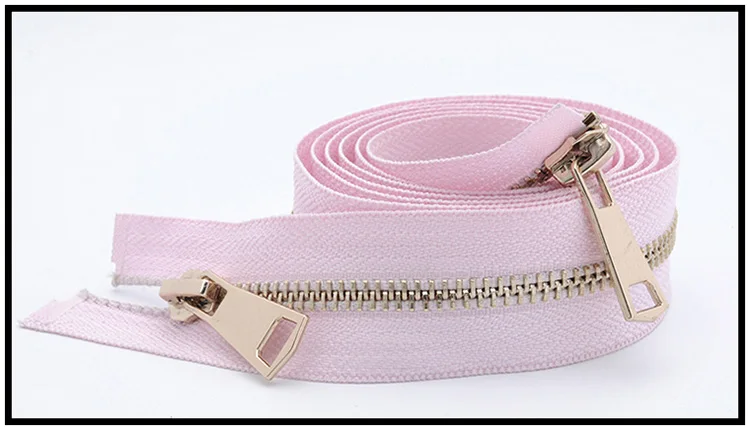 1 шт. Lightgold Open-end Металлические молнии 120 см 5# A Coudre двойные Ползунки молния для шитья пуховика пальто молнии аксессуары A3-11 - Цвет: pinkgold