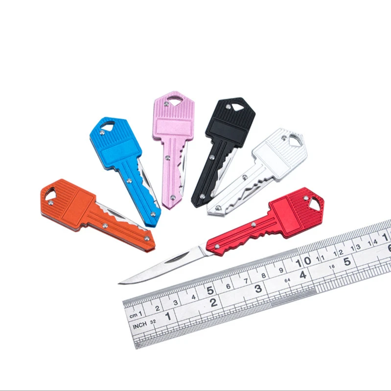 

Keyring Ring Mini Key Knife Multi Fruit Blade Keychain Fold Pocket Box Package Camp Peeler Outdoor Letter Open Peeling Survive