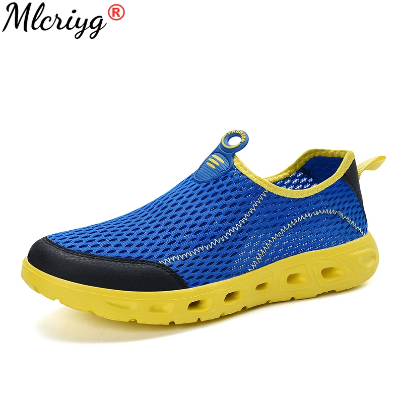 

New 2021 Summer Men Casual Shoes Sneakers Slip On Breathable Mens Loafers Mesh Vacation Aqua Shoe Men Quick Dry Shoes Large Size