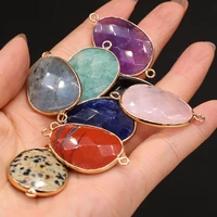 natural stone quartzs pendants lapis lazuli amazonites connector for charms jewelry making necklace bracelet gifts