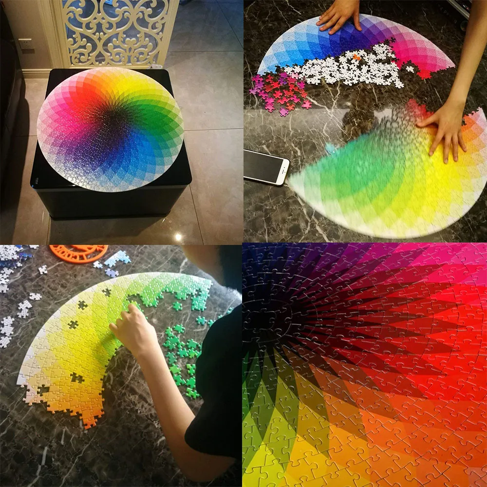 RGB Радуга головоломки градиент цвета деревянные для взрослых детей DIY