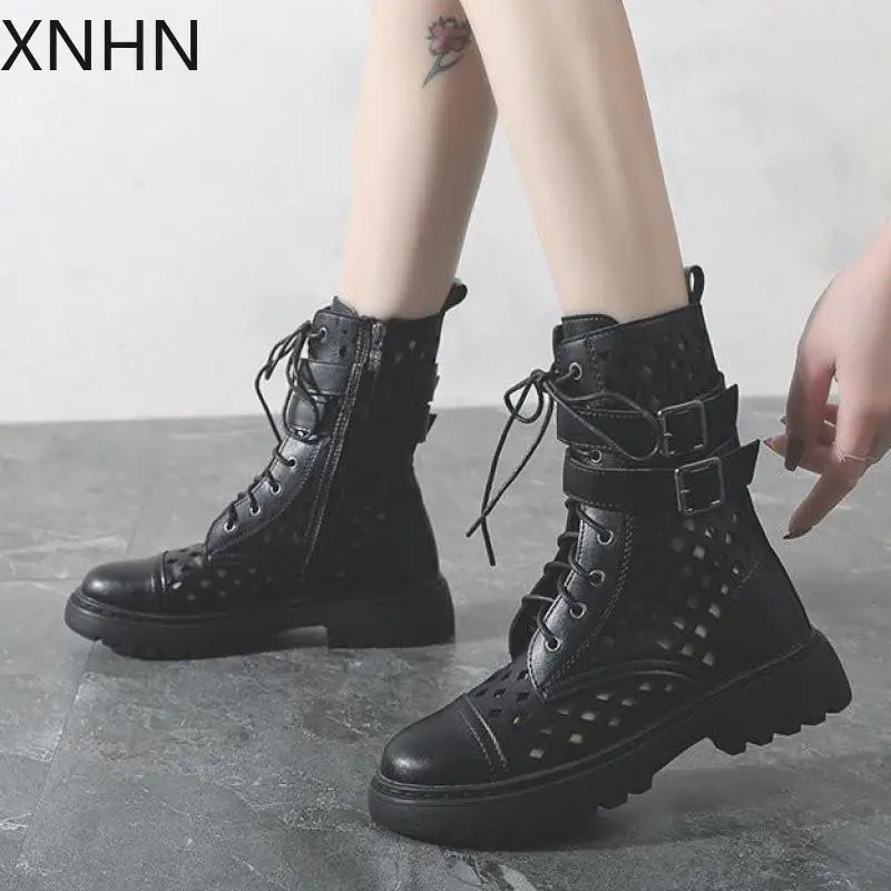 XNHN/ботильоны из натуральной кожи Женская Классическая модная зимняя обувь с