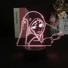 Галактика Ночник проектор Runa Yomozuki спальня акриловая 3D Светодиодная настольная лампа Kakegurui компульсивный игрок клубный Декор Детский подарок