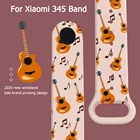 Ремешок для гитары Xiaomi Mi Band 6 5 4 3, сменный силиконовый ремешок для музыкального инструмента из ТПУ, мультяшный ремешок для Xiaomi Mi Band 6 5 4