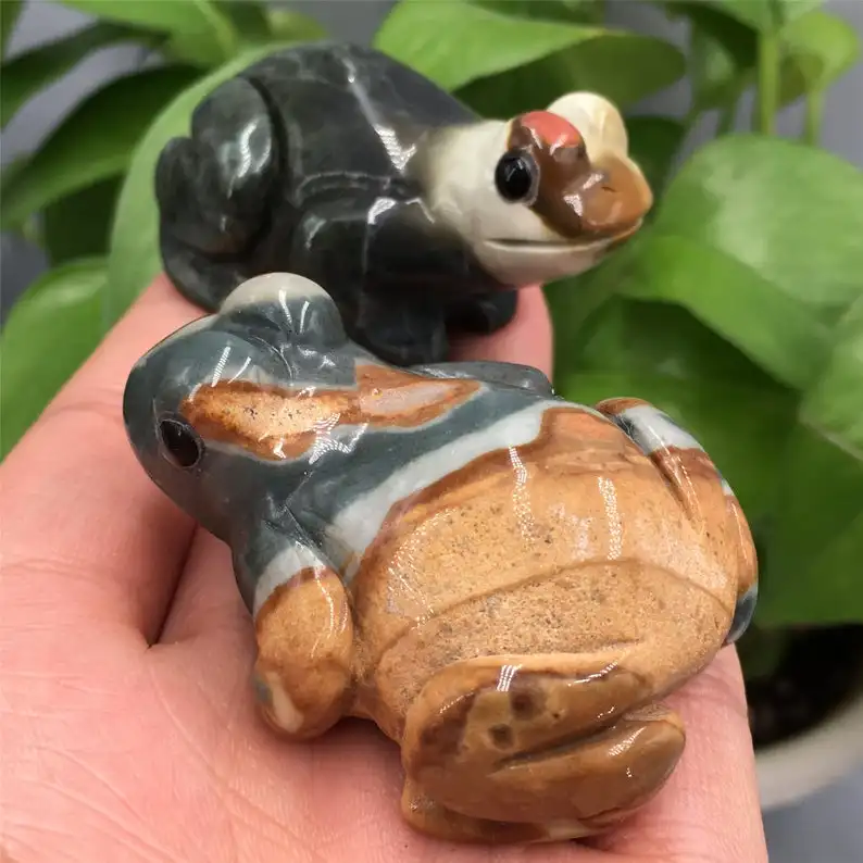 1 шт. натуральная Океаническая яшма кристалл кварца лягушка украшение дома Рейки