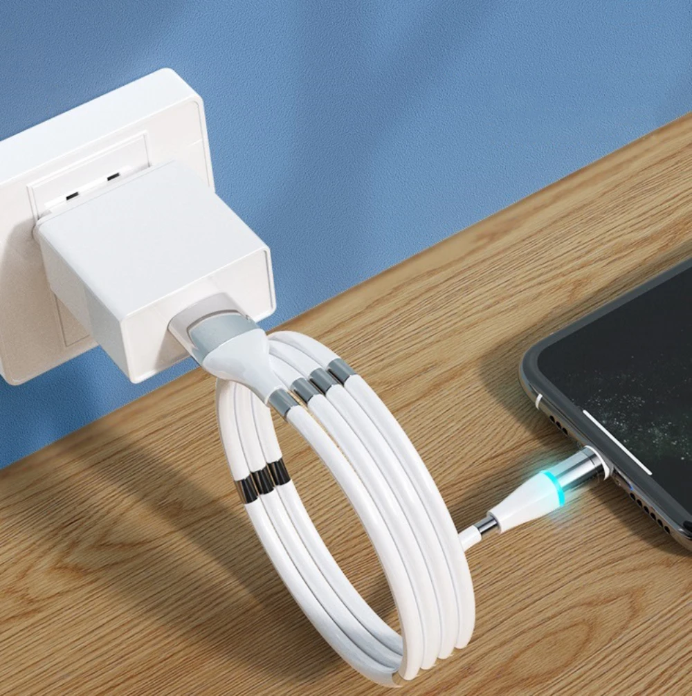 Magic Rope Magnetic Cable for iphone X Android Type C Micro USB Fast Charging Wire Automatically Retractable Data | Мобильные