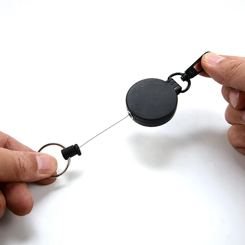 

Key Chain Clip Multifunctional Automatically Retractable Portable Ring Outdoor Waist Belt Accessories Black