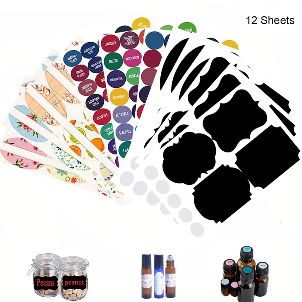 

Наклейки для бутылок с эфирным маслом, этикетки для крышек