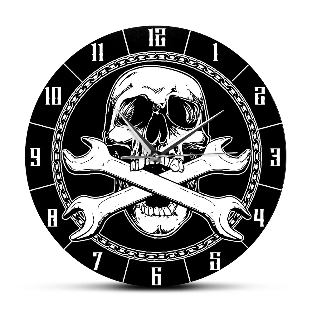 Декоративные настенные часы со стикерами смерти черепами и крестиками с принтом