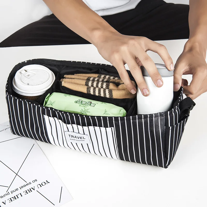 Коляска Органайзер полосатый коляска сумка Мама Пеленки сумки подстаканник