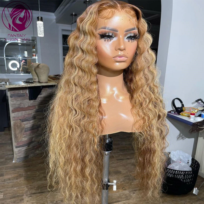 

Парик с глубокой волной на сетке спереди, пепепельно-коричневый, медово-блонд, натуральные волосы 13x6, фронтальные парики, настоящие женские ...