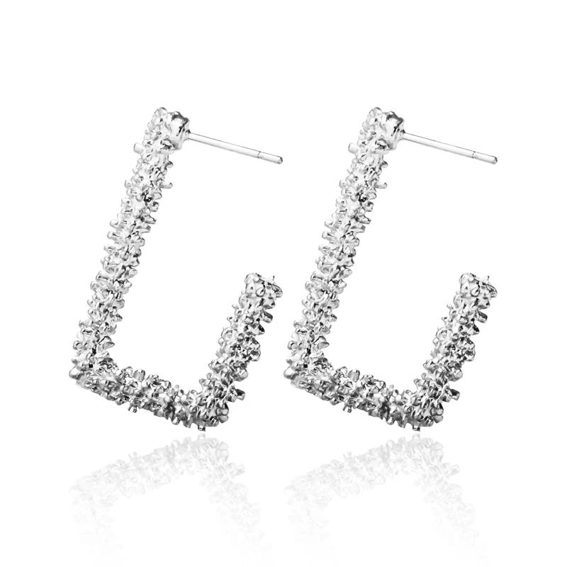 Silver 5 BICUX, модные золотые Висячие серьги для женщин, массивные большие геометрические металлические серьги, Женские Висячие серьги, современные ювелирные изделия - Окраска металла: Silver 5