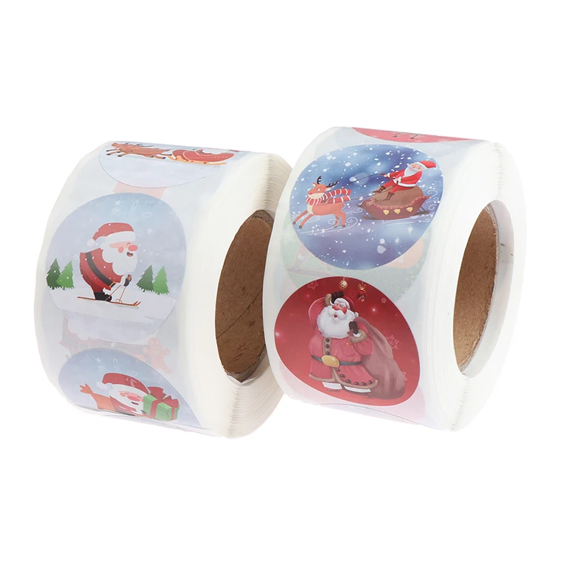 

500pcs/roll Christmas Sticker 16 Designs Pattern Cartoon Sticker For Kids Toys Christmas Gifts Waterproof Adhesive Labels