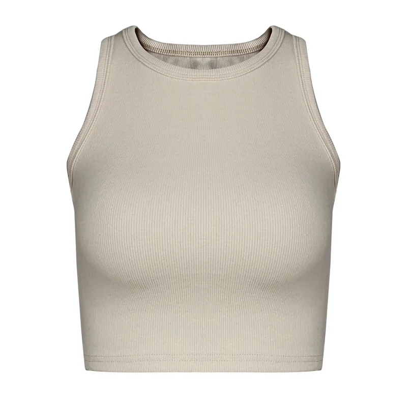 

Tight Racer Vest Solid Harajuku Retro Short-sleeve Cropped Strapless Knit Khaki White Sexy Summer Short Sleeveless Women's Top