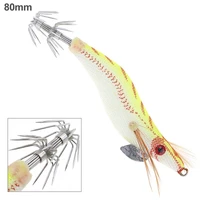 1pcs egi fishing lures luminous spoon and minnow 80mm 7 4g artificial squid fishing baits 2 hook