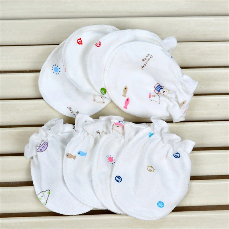 4 pares de dibujos animados lindo beb&eacute; ni&ntilde;os ni&ntilde;as antiara&ntilde;azos mitones guantes-5