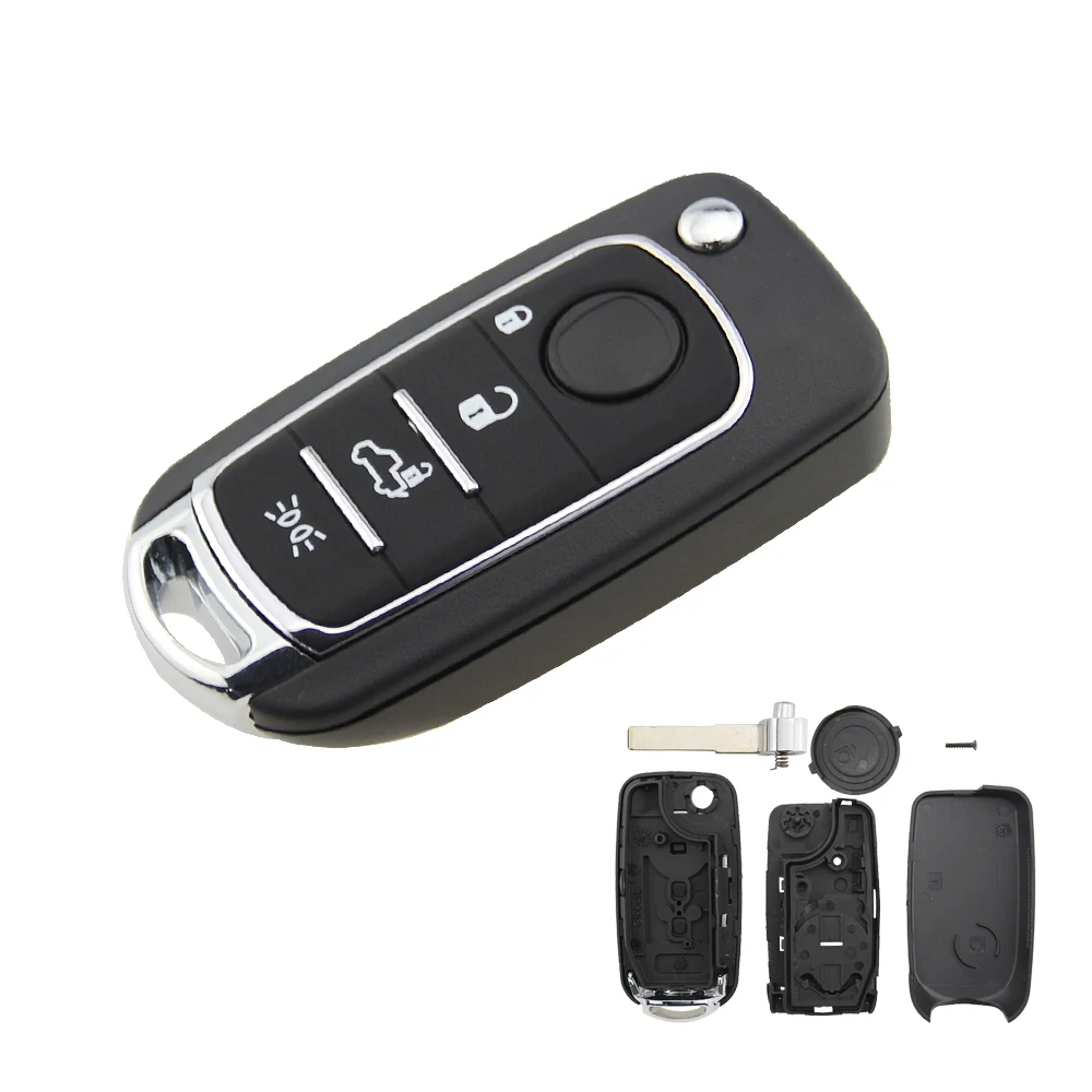 

4 Button Replacement Car Folding Remote Key Shell Case for Fiat Egea 500X 500L Flip Blank With Uncut Blade SIP22 Battery Holder