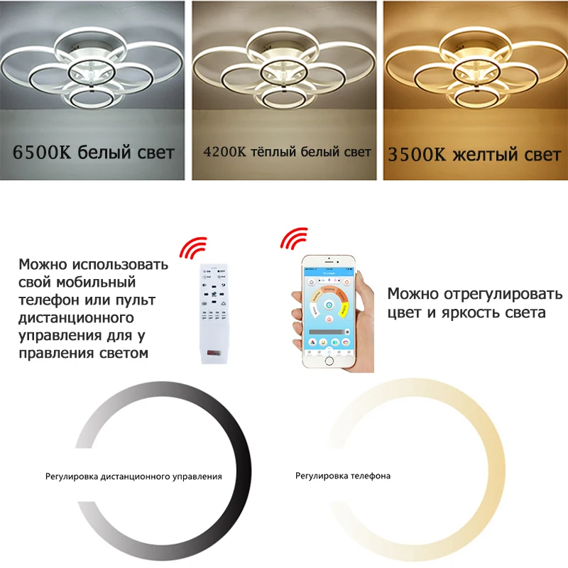 

Led Ceiling Chandelier for Living Room Round Led Chandeliers Remote Control Modern Ceiling Light Home Light for Bedroom Kitchen