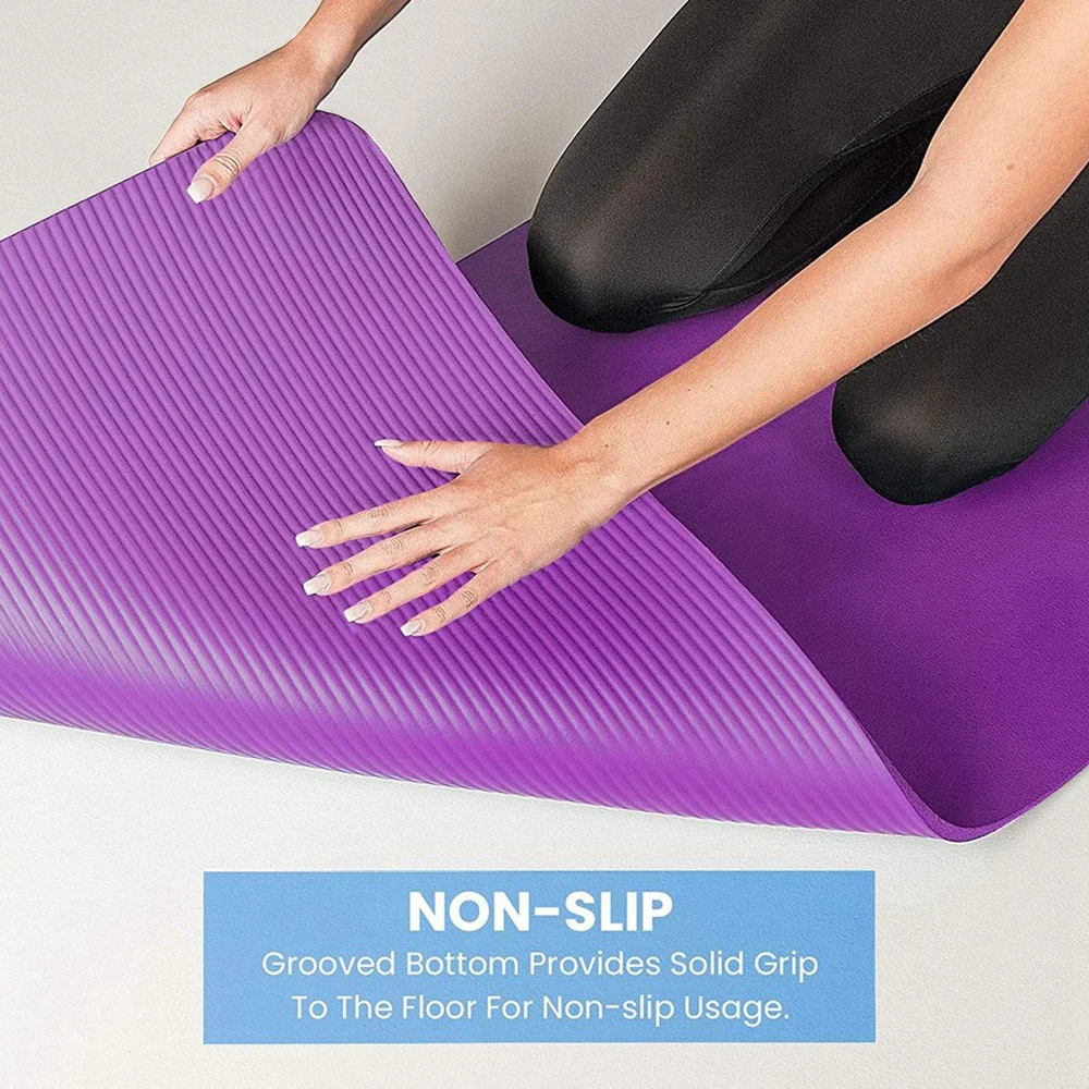 

Extra Thick Yoga Mat Eco Friendly NBR Non Slip Fitness Exercise Mat for Beginner Yoga Pilates and Floor Exercises