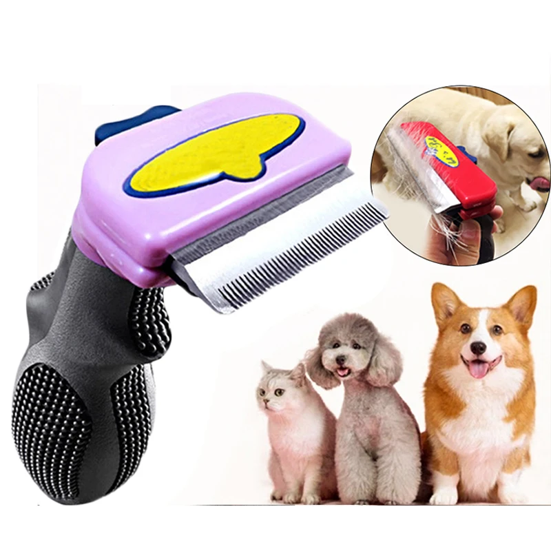 Расческа для вычесывания домашних животных S/M/L щетка шерсти собак кошек