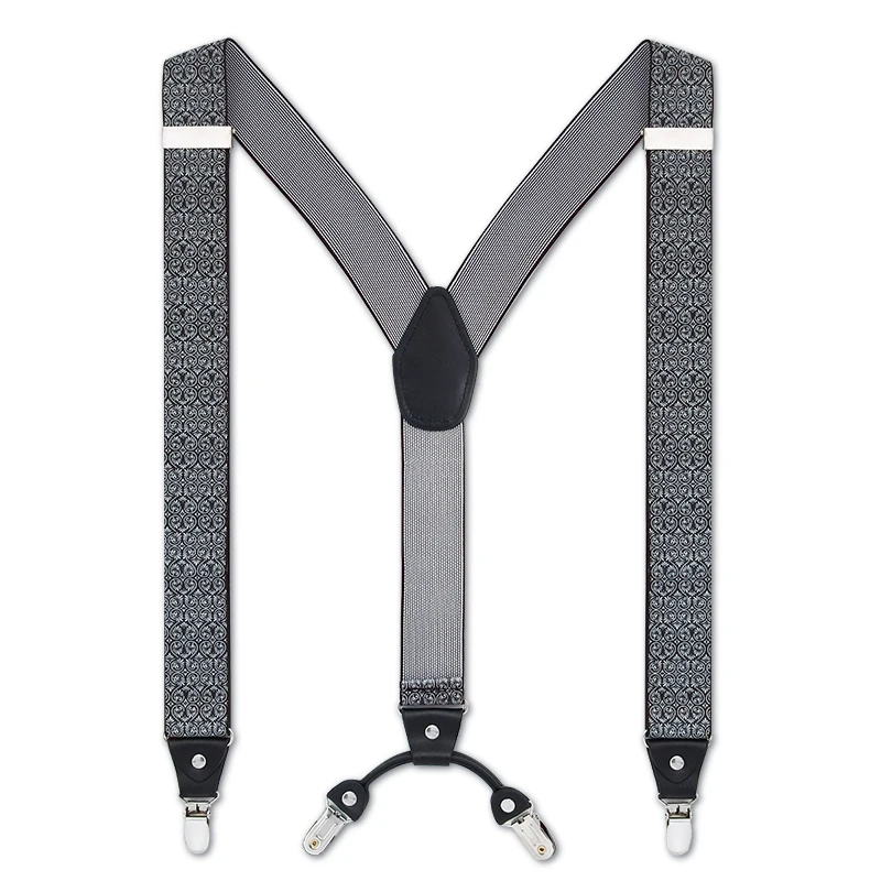 

New Arrivals Unisex Y Shape Elastic Clip-on Suspenders 4 Clip Pants Braces Men Adjustable Elasticated Suspender Straps for Women