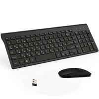russian english characters ultra thin business wireless russian keyboard and mouse combo low noise mice for computer desktop