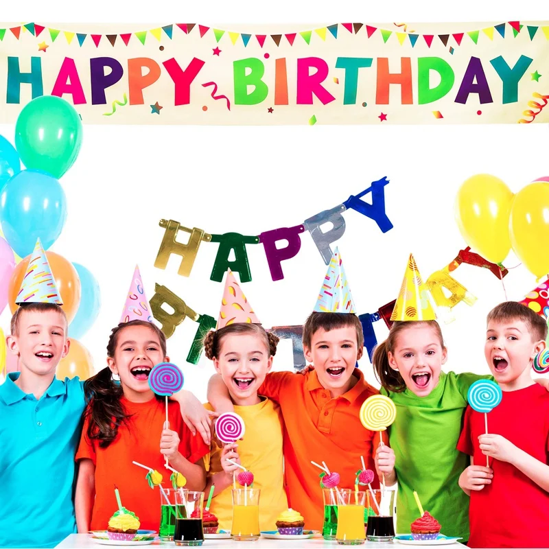 

NHBR Happy Birthday Yard Banner Colorful Outdoor Decorations