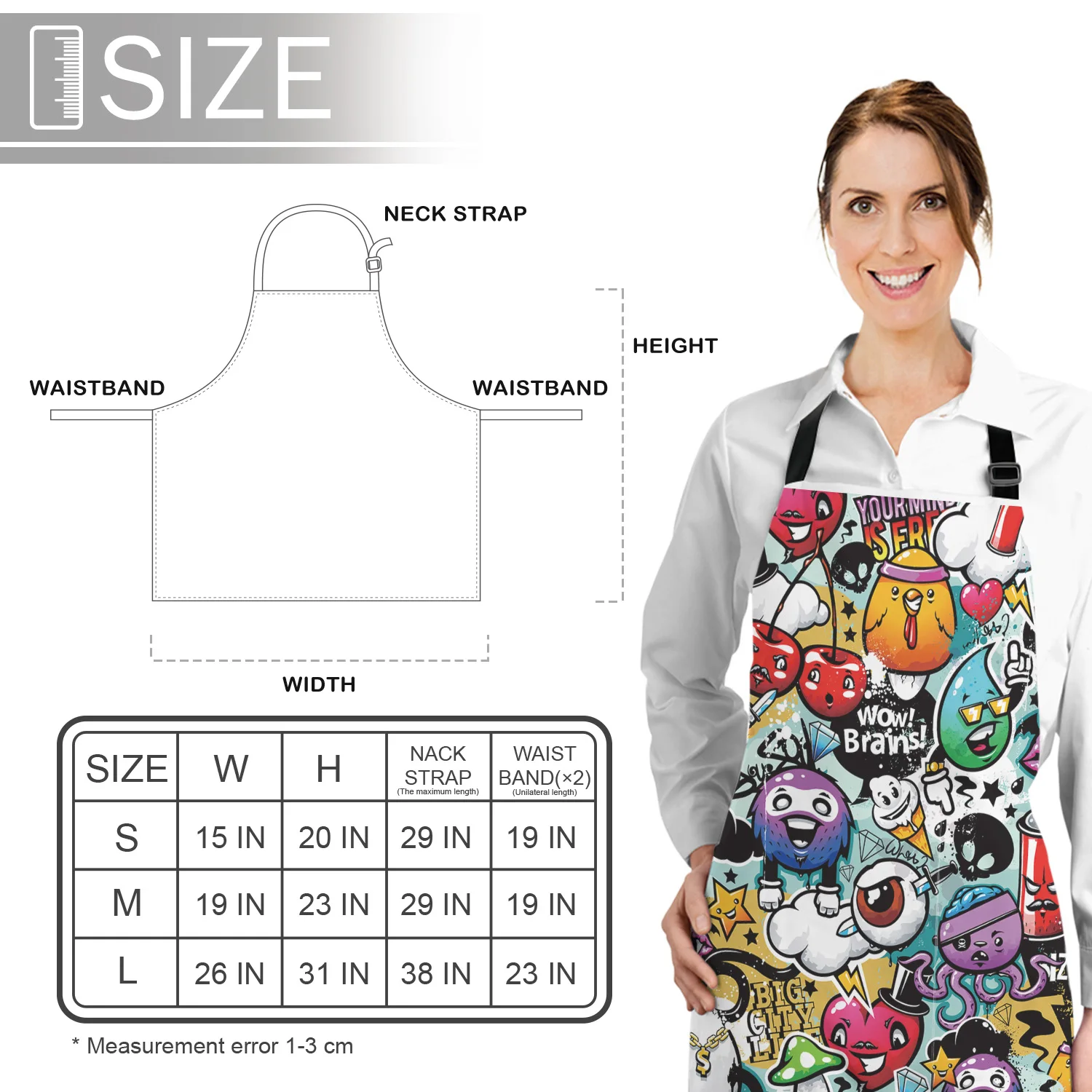 

Personalized Aprons Funny Cartoon Pattern Female Couples Kids Bib Canvas Kitchen Apron For Cooking Baking Restaurant Pinafore