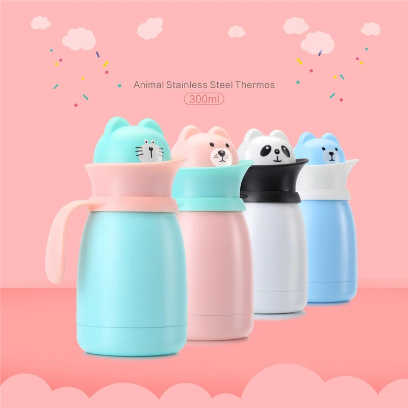 300 мл Термос с двойными стенками из нержавеющей стали милый кот панда Медведь