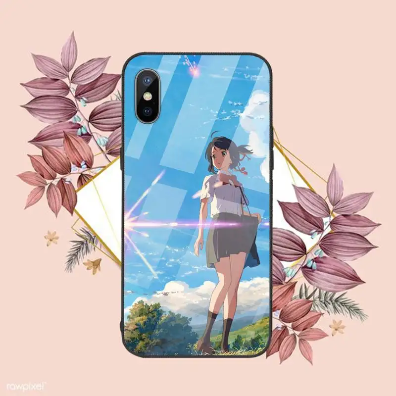 

Anime Your Name Cartoons Phone Case Tempered glass For iphone 6 6S 7 8 plus X XS XR 11 12 mini PRO MAX