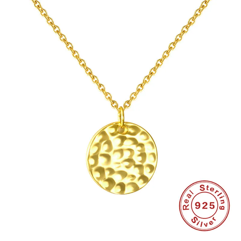 

Original 100% S925 Sterling Silver Round Pendant Necklace Hot Style Unisex Fashion Chain Couple Girls Friend Gift Jewelry