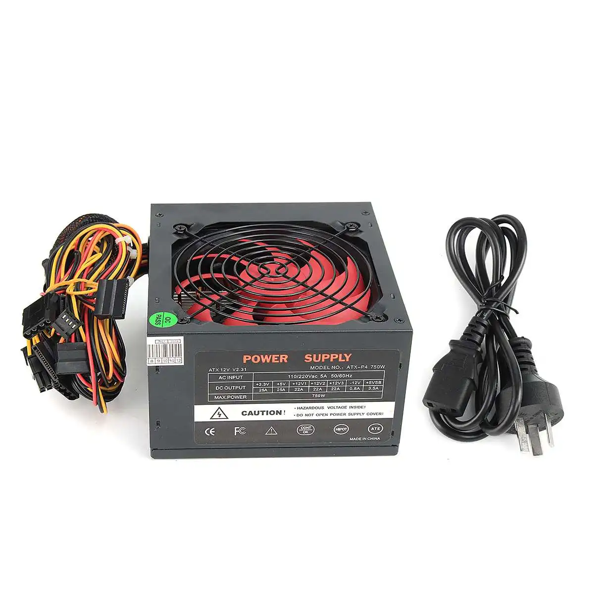 

750W PSU ATX 12V Gaming PC Power Supply 24Pin / PCI /SATA /ATX 700 Walt 12CM Fan New Computer Power Supply For BTC