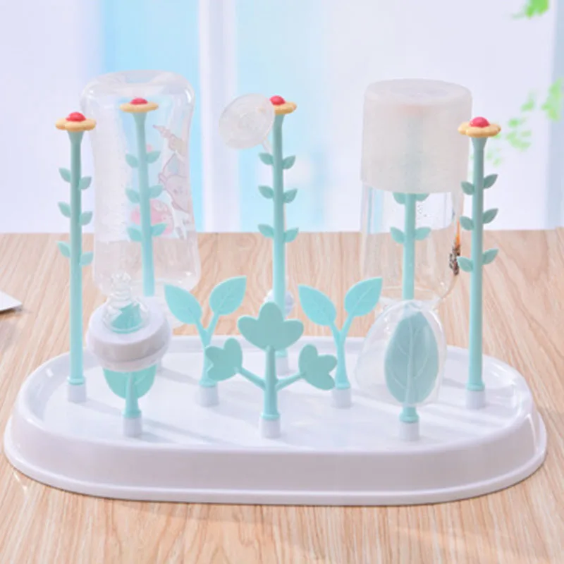 

Bottle Dry Rack Baby Bottle Drain Drying Racks Blue Pink Baby Bottle Cleaning Dryer Drainer Storage Drying Rack