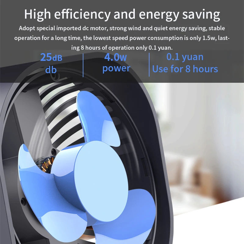 

2020 Home USB Fan Cooler Mini USB Fan Cooling 3 Speeds 360 Degree Rotation USB Rechargeable Air Fan USB Charging Desktop Fan
