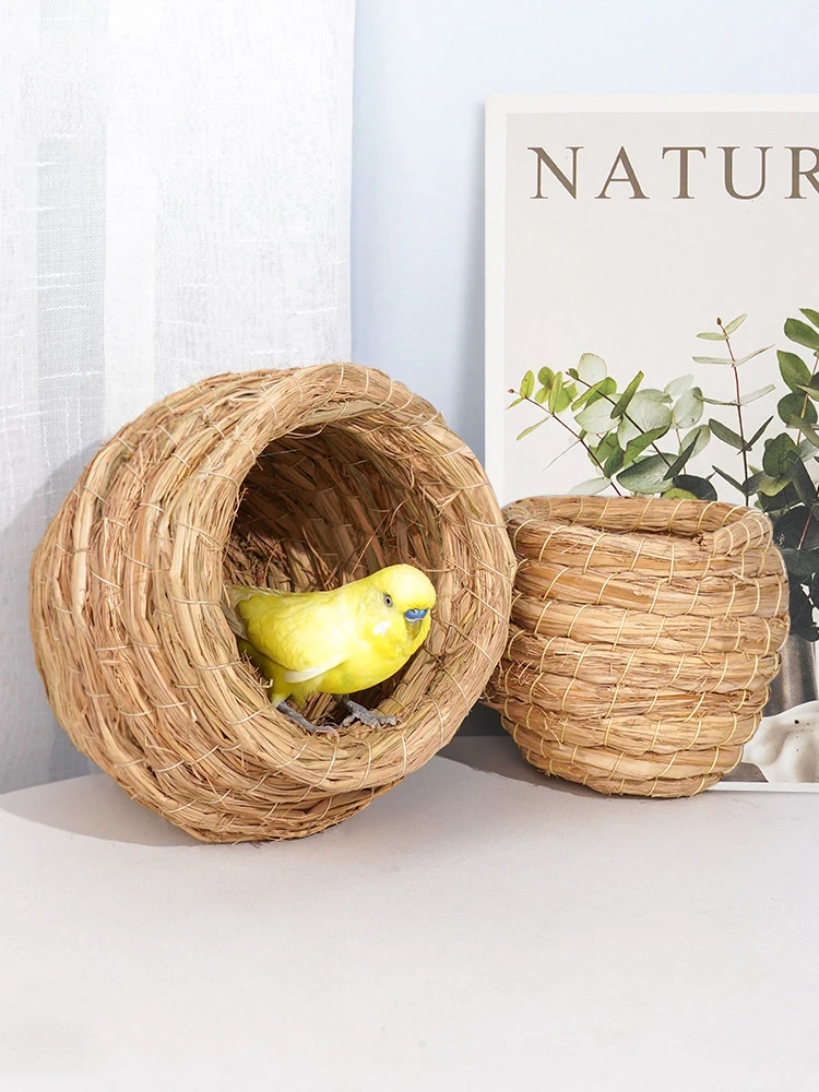 

Outdoor Round Bird Cage Parrot House Carrier Playground Travel Bird Toy Wooden Breeding Gabbia Per Uccelli Pet Supplies DL60NL