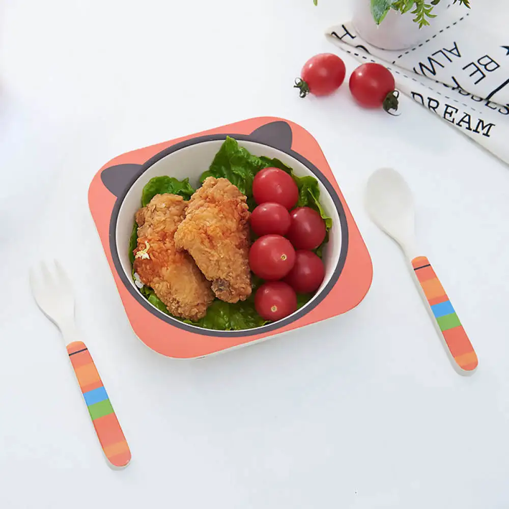 Милый детский набор посуды с изображением животных из мультфильма меламиновая