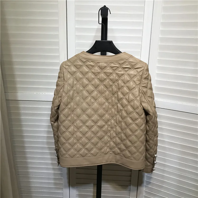 Женское кожаное пальто в европейском и американском стиле Осень-зима 2019