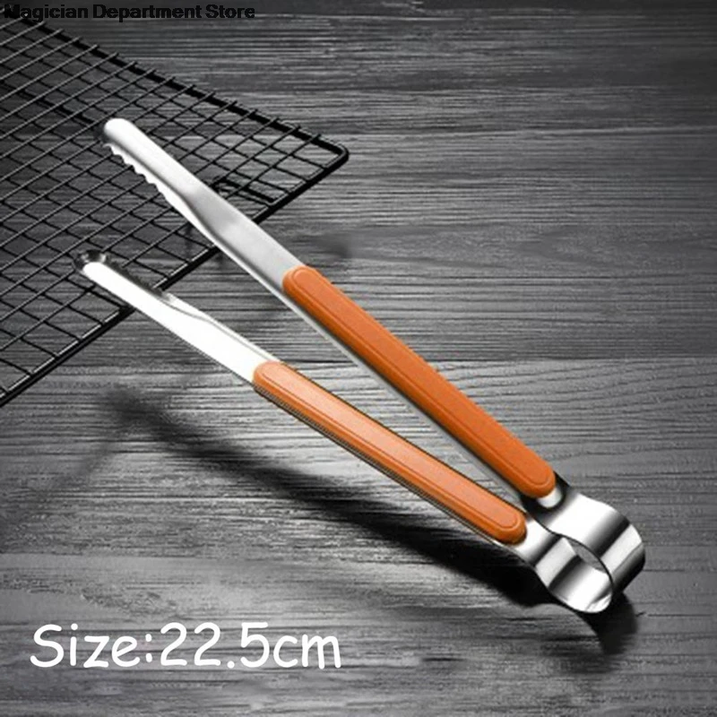 

BBQ Accessory Stainless Steel Barbecue Clip Plastic Insulated Handle Breaded Steak Flip Clamp Bbq Tool Kitchen Outdoor Barbecue