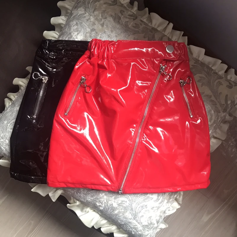 Весенне осенняя юбка из искусственной кожи для девочек трапециевидная малышей