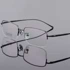 Титановые полуоправные очки оправа очки чистая титановая оправа для очков деловые мужские очки корректирующие очки при близорукости 55-17-142