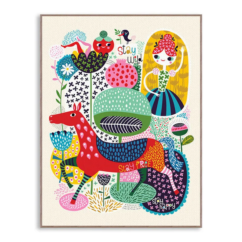 Новый фон для дивана с изображением милого мультяшного животного оленя лошади