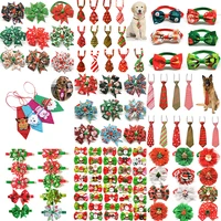 50pcs christmas dog bows pet cat dog bow tie hair accessories christmas small dog grooming accessories dog holiday supplies