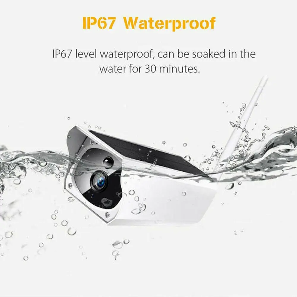 Солнечный Мощность Wi Fi Беспроводной 1080P IP67 видеонаблюдения Водонепроницаемый