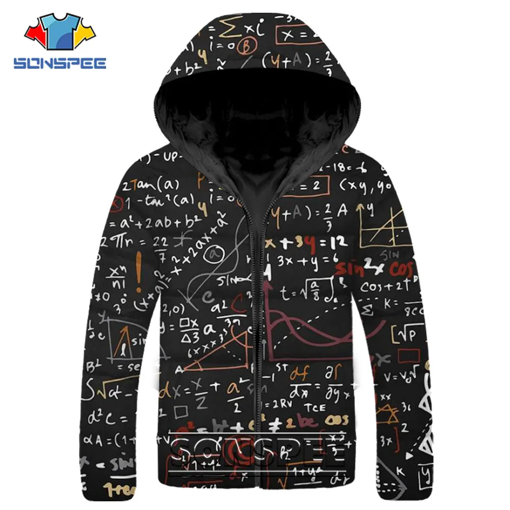

Новинка, плотный Графический пуховик, забавная математическая формула физики, парки с 3D принтом, математическая формула, хип-хоп, уличная од...