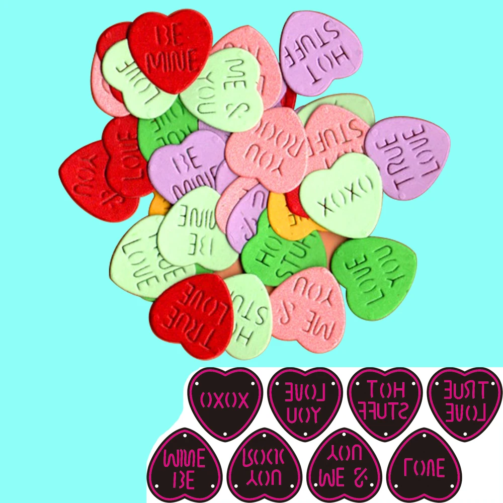 

Heart Love Words Metal Cutting Die Peach heart characters Stencil Template for Scrapbooking Paper Album Card Gift Decor Die