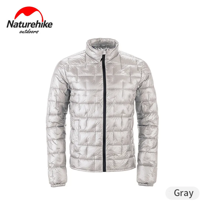 Gray Одежда Naturehike на 95% белом гусином пуху, Ультралегкая 1000+ FP, сохраняющая тепло пуховая одежда унисекс для верховой езды, кемпинга, пуховая одежда - Цвет: Gray