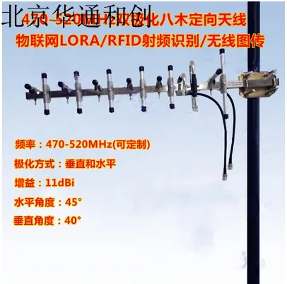 

LORA RFID dual polarization 11DBI directional antenna of Internet of things 470-520MHZ
