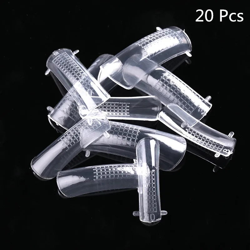 20 Pcs Tips LILYCUTE 20 мл полигелевый набор для наращивания светодиодный прозрачный УФ-гель лак для ногтей Набор для дизайна быстрое наращивание ногтей Твердый гель - Цвет: 20 Pcs Tips