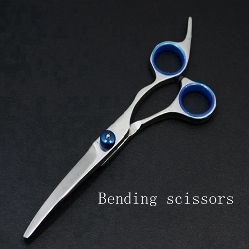 Bending scissors Ножницы для собак из нержавеющей стали, филировочные ножницы для домашних животных, для ухода за собаками, изогнутые ножницы с острым краем, для ухода за животными и кошками - Цвет: Bending scissors