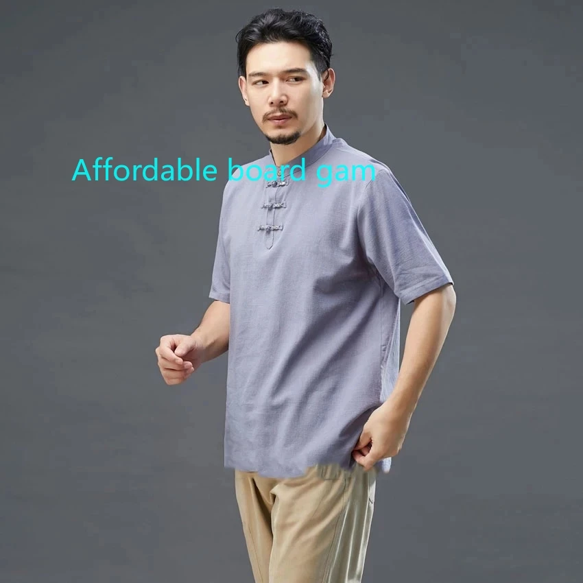 

2021Newest Men Shirt Short Sleeve Chinese Style Cotton Linen Loose Plus Size Casual Male Fashion Retro Vintage Solid Color XL